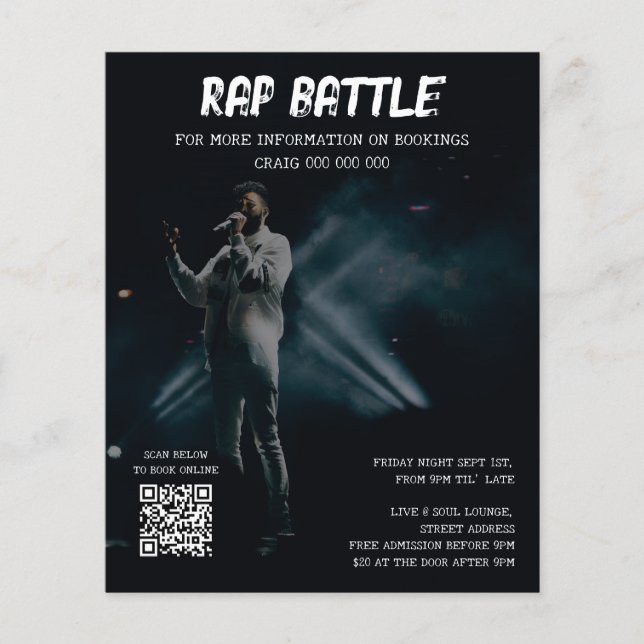 Singer Musician Music Hip Hop Photo Promotional  Flyer (Front)