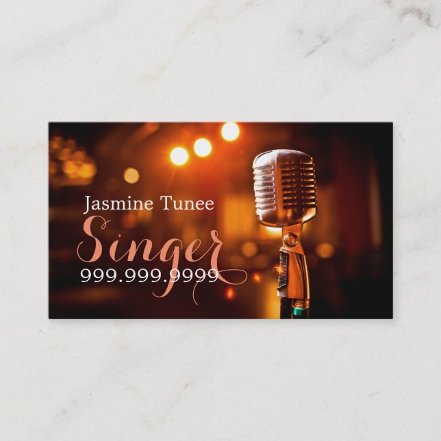 Singer, Performer, Music Business Card (Front)