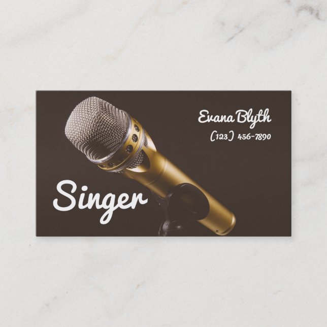 Singer, Performer, Vocalist, Music Business Card (Front)