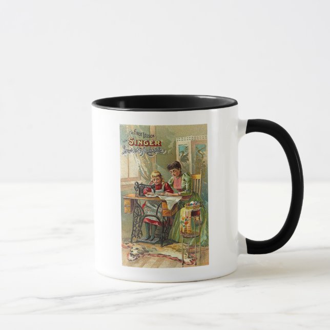 Singer Sewing Machine Ad "The First Lesson" Mug (Right)