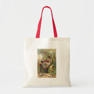 Singer Sewing Machine Ad "The First Lesson" Tote Bag