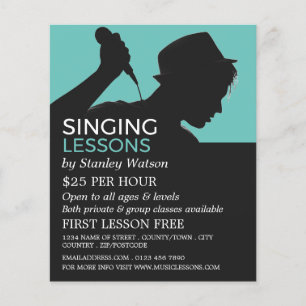 Singer Silhouette, Vocalist Lessons Advertising Flyer