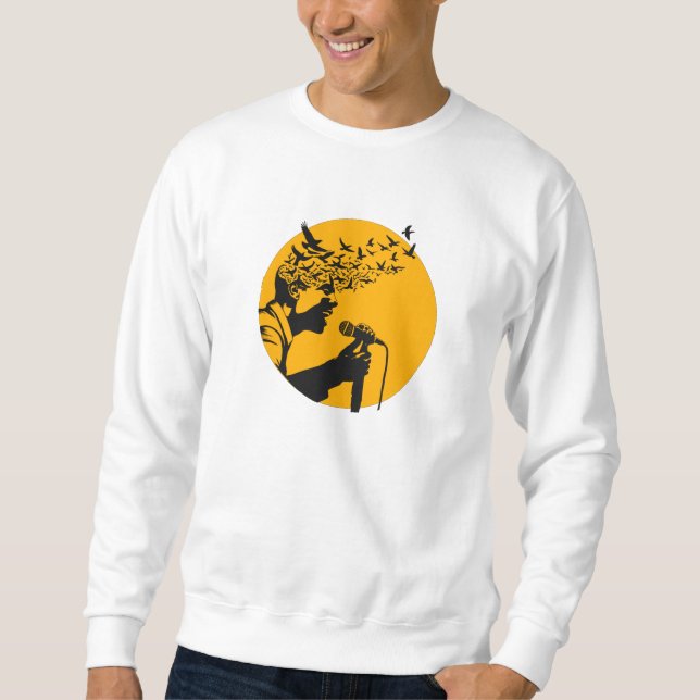 Singer Silhouette with Birds Sweatshirt (Front)