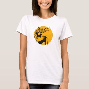 Singer Silhouette with Birds T-Shirt