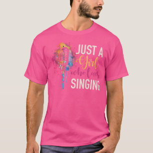 Singer Vintage Microphone Singing Girl Choir Opera T-Shirt