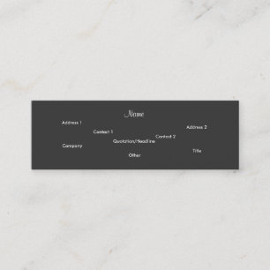 Singer Vintage Plain Grey Notes Mini Business Card