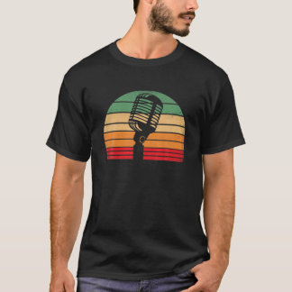 Singer Vocalist Musician Gift Funny Retro Micropho T-Shirt