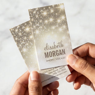Singer / Vocalist - Shiny Gold Sparkles Business Card