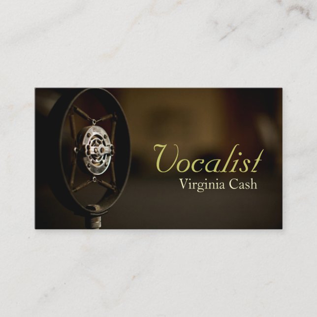 Singer, Vocalist, Solo, Performance Entertainment Business Card (Front)