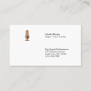 Singer / Voice Teacher Minimalist Business Card