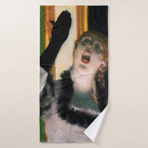 Singer with a Glove, Edgar Degas Bath Towel
