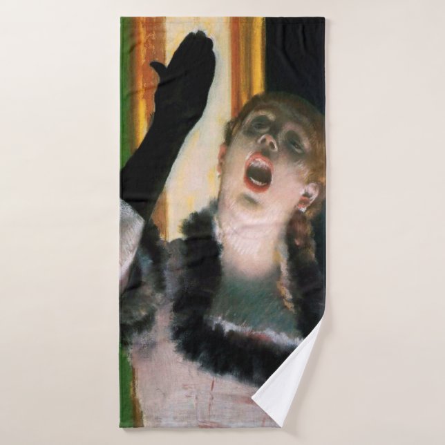 Singer with a Glove, Edgar Degas Bath Towel (Bath Towel)