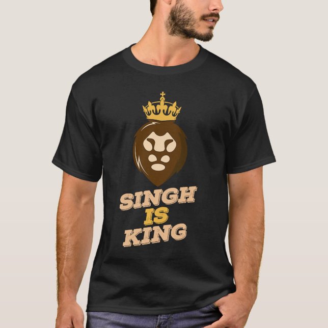 Singh is King Lion T-Shirt (Front)