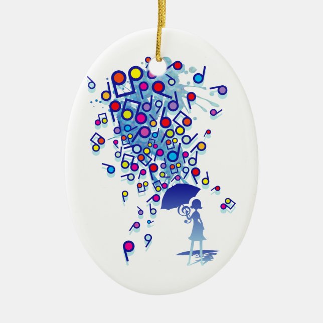 Singin' in the Rain Ceramic Tree Decoration (Front)