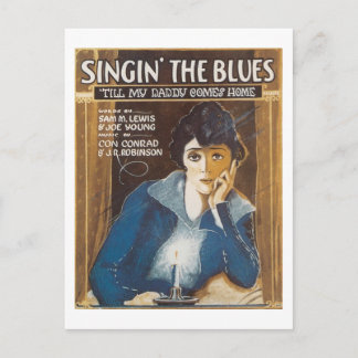 Singin' The Blues Vintage Songbook Cover Postcard