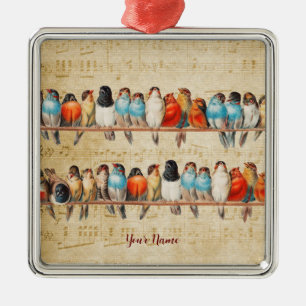 Singing and Chirping  Metal Tree Decoration