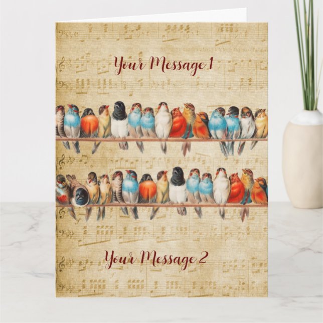 Singing and Chirping (personalised)   Card (Front)