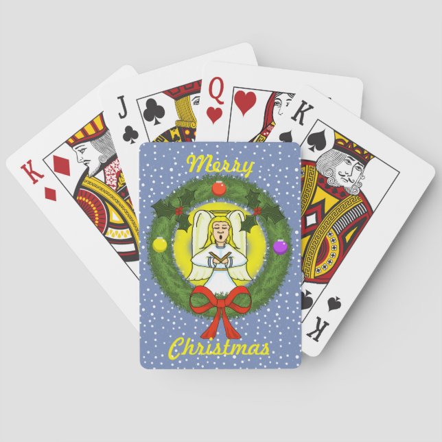 Singing Angel Christmas Playing Cards (Back)