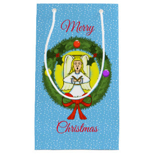 Singing Angel with Snow Christmas Gift Bag