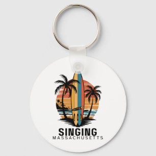 Singing Beach Machusetts Surfing Surfer  Key Ring