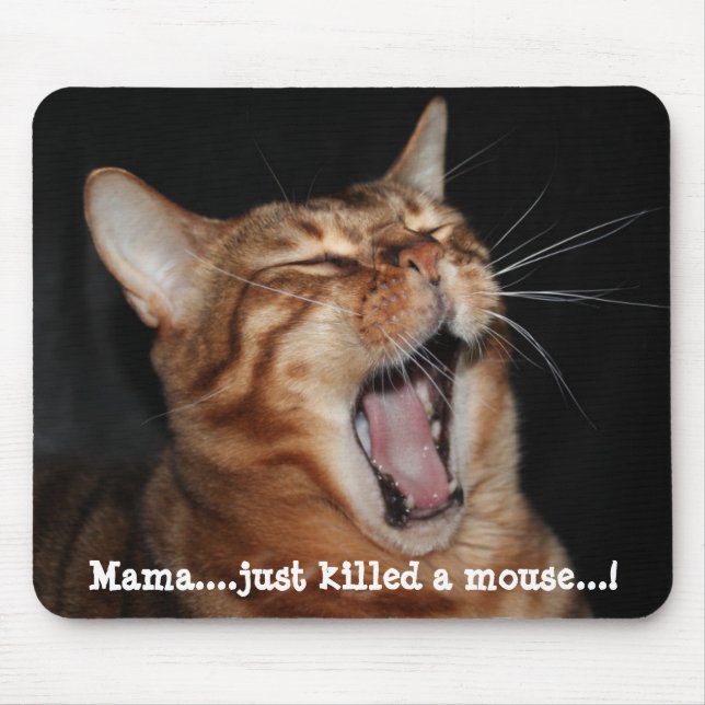 Singing Bengal Cat Queen Song Parody Meme Mouse Pad (Front)