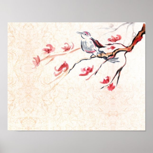 Singing Bird Background Poster (Front)