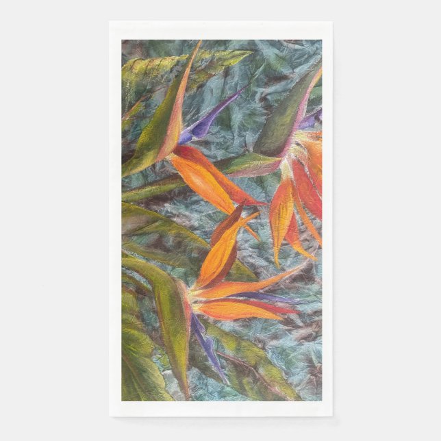 "Singing Bird of Paradise" Guest Towels Napkin (Front)