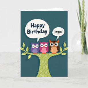 Singing Birds Birthday Card