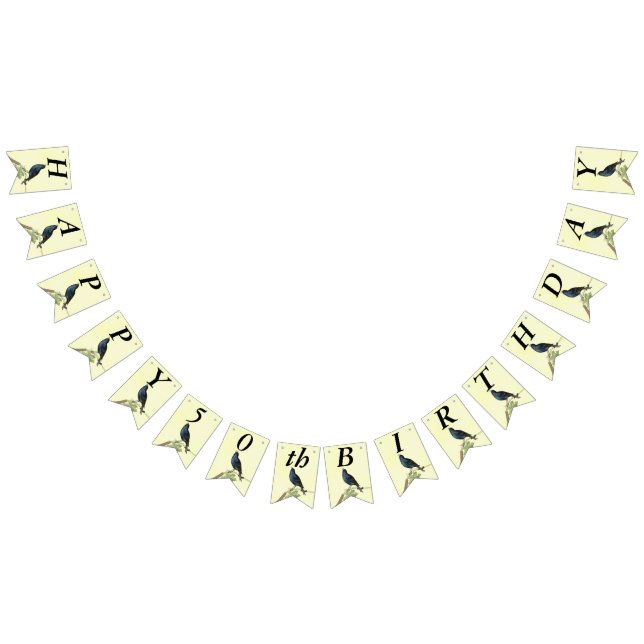 Singing Birthday Black Bird Branch Caterpillar Bunting (All)