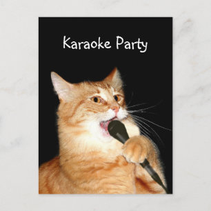 Singing cat postcard