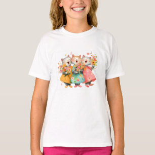 Singing Cats Holding Bouquets T-Shirt