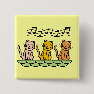 Singing Cats Tshirts and Gifts 15 Cm Square Badge