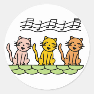 Singing Cats Tshirts and Gifts Classic Round Sticker