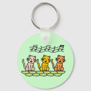 Singing Cats Tshirts and Gifts Key Ring