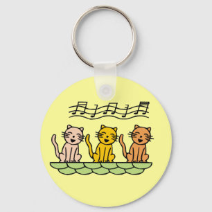 Singing Cats Tshirts and Gifts Key Ring