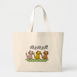 Singing Cats Tshirts and Gifts Large Tote Bag