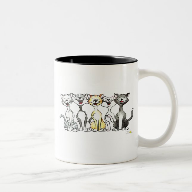 Singing Cats Two-Tone Coffee Mug (Right)