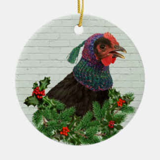 Singing Chicken Ceramic Tree Decoration