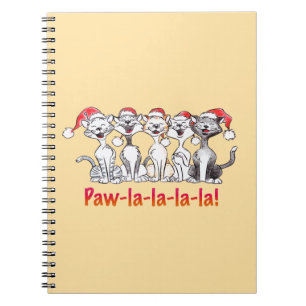 Singing Christmas Cats with Santa Hats Notebook