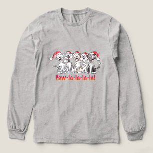 Singing Christmas Cats with Santa Hats Tri-Blend Shirt