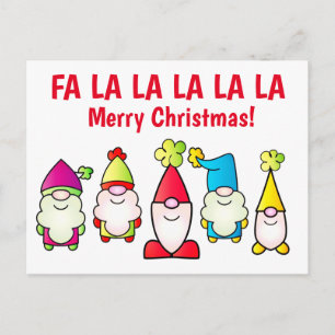 Singing Christmas Elves Postcard