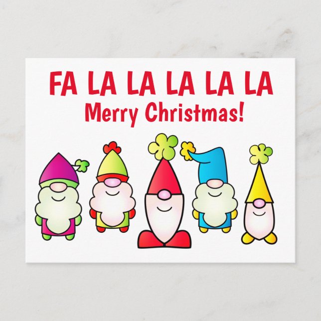 Singing Christmas Elves Postcard (Front)