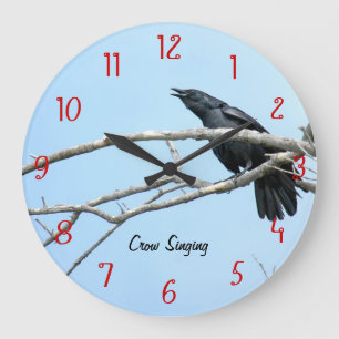 Singing Crow Raven Wall Clock