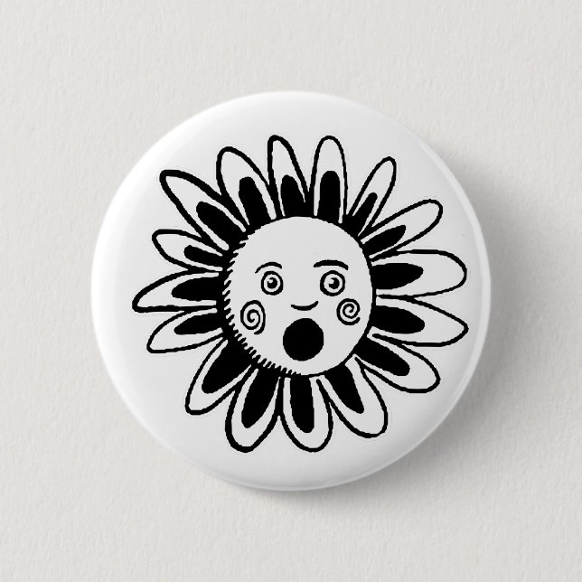 Singing Flower 6 Cm Round Badge (Front)