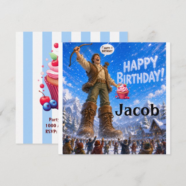 Singing Happy Birthday Card Invitation  (Front/Back)