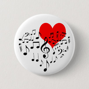 Singing Heart one-of-a-kind romantic beautiful 6 Cm Round Badge