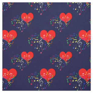 Singing Heart Pattern. Colour Notes, Blue Backdrop