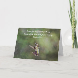 Singing Hummingbird Scripture Card Psalm 100:2