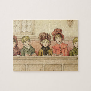 Singing in church (w/c on paper) jigsaw puzzle