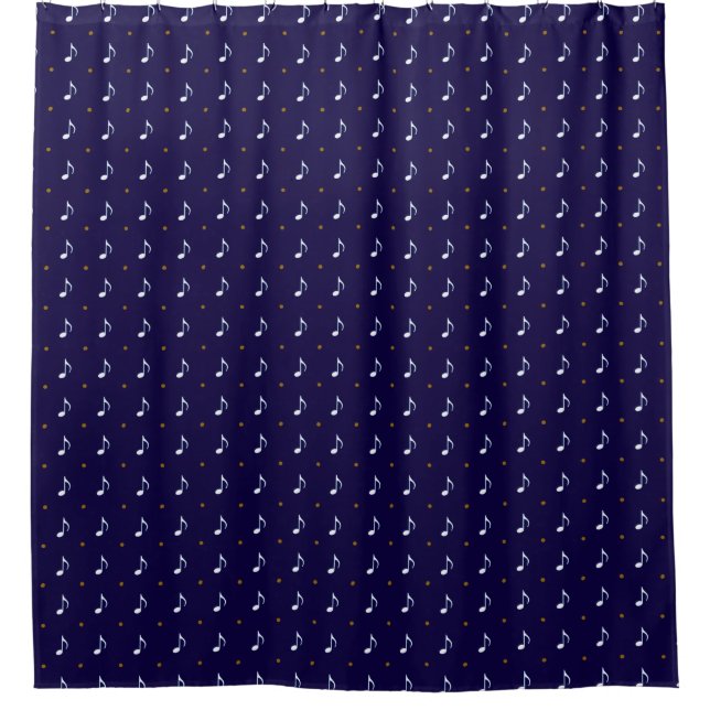 singing in the bath . musical notes blue shower curtain (Front)